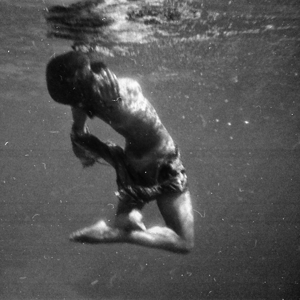 Underwater ballet B&W negative